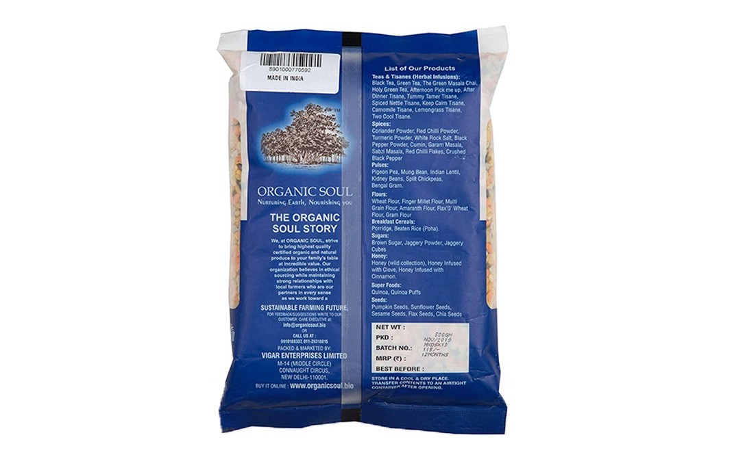 Organic Soul Organic Mix Dal    Pack  500 grams